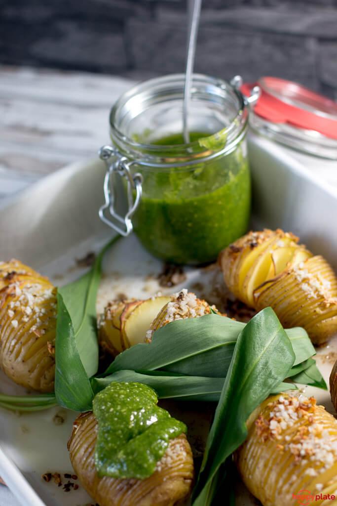 Rezeptbild: Hasselback Potatoes mit Bärlauch Pesto