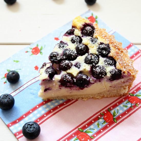 Rezeptbild: Blueberry Cheesecake mit Hefeboden