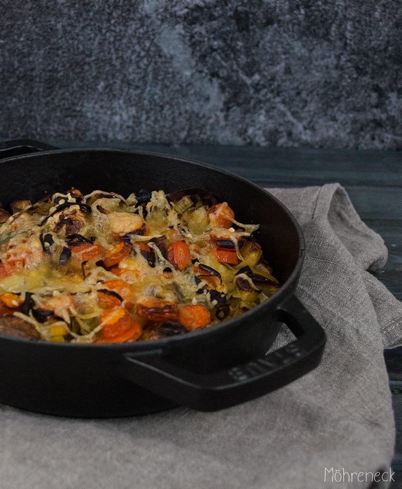 Rezeptbild: Rosenkohl-Möhren-Auflauf