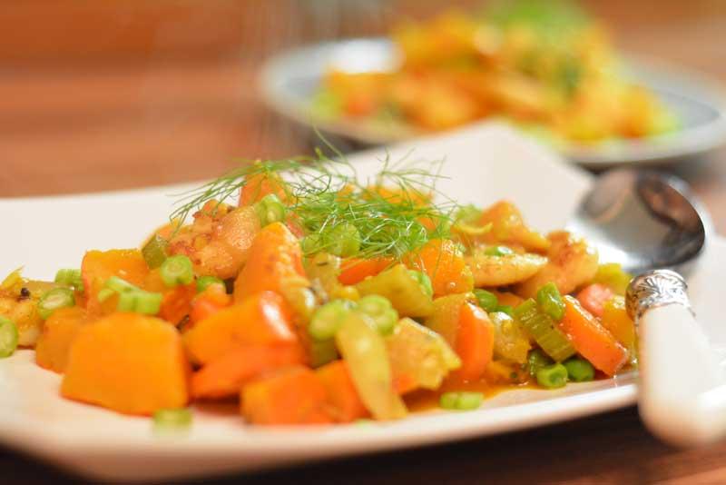 Rezeptbild: Garnelen-Kürbis-Curry