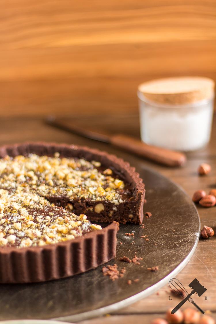 Rezeptbild: Schoko-Krokant Tarte mit Salzflocken
