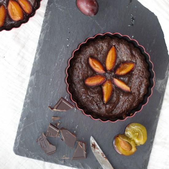 Rezeptbild: Zwetschgen-Brownie-tartelettes