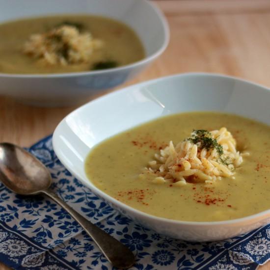 Rezeptbild: Zucchinisuppe mit Zitrone, Dill und Orzo