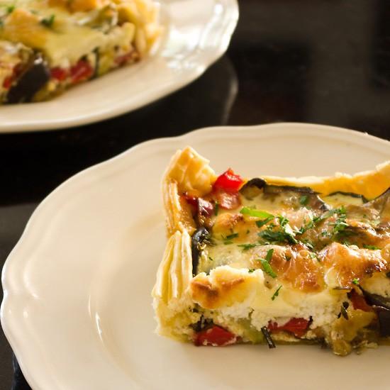 Rezeptbild: Mediterrane Gemüsetarte mit Ziegenkäse