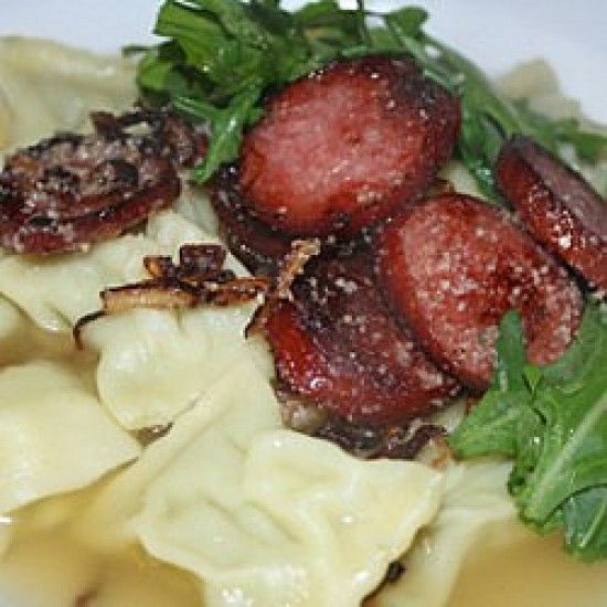 Rezeptbild: Maultaschensuppe mit Cabanossi