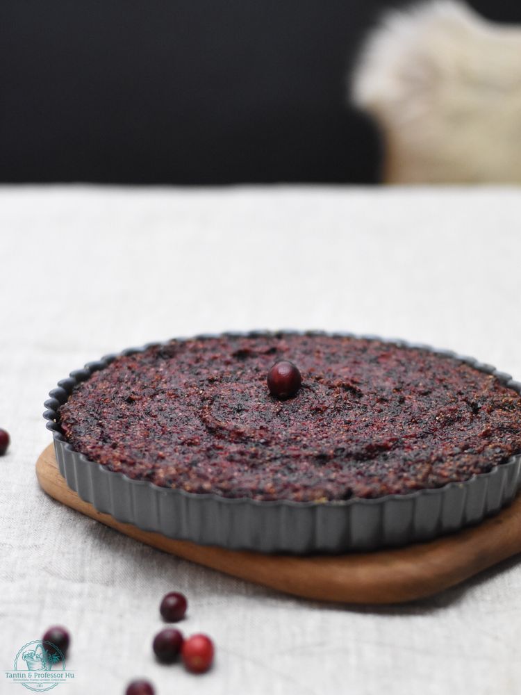 Rezeptbild: Vegane Cranberry-Tarte mit Pekanüssen & Ingwer