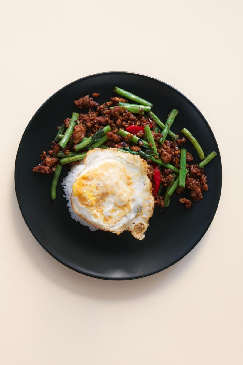 Rezeptbild: Thai Hackfleisch mit Basilikum