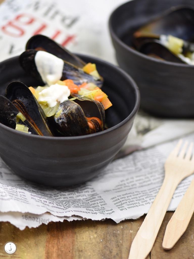 Rezeptbild: Moules Frites - Miesmuscheln mit Pommes & Knoblauch-Majonaise