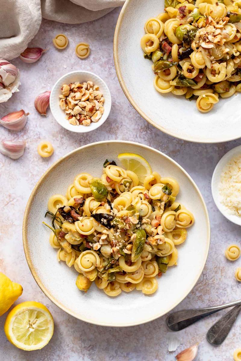 Rezeptbild: Pasta mit Rosenkohl und Speck