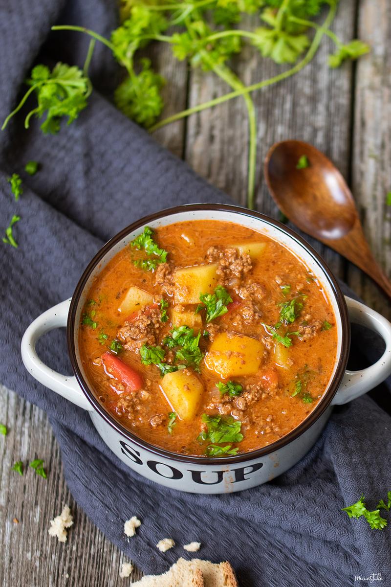 Rezeptbild: BAUERNTOPF MIT TRAUBENSAFT UND HACKFLEISCH
