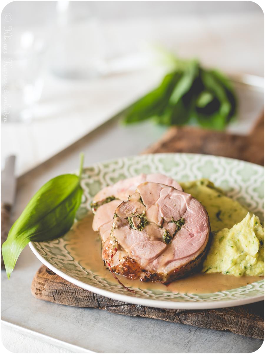 Rezeptbild: Putenoberkeule mit Bärlauchfüllung sous-vide gegart