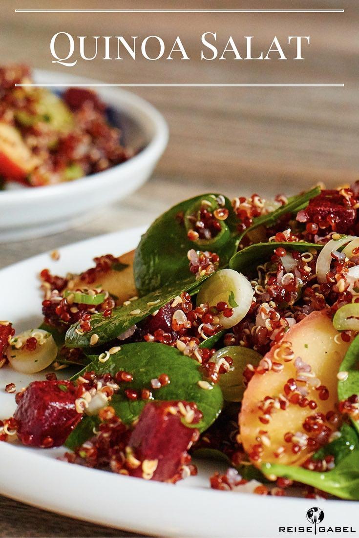 Rezeptbild: Quinoa Salat mit Birne und Baby Spinat