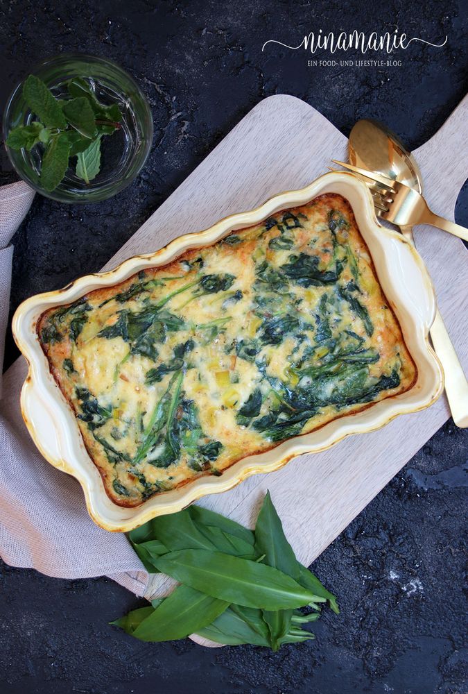 Rezeptbild: Frühlings-Frittata mit Spinat und Bärlauch