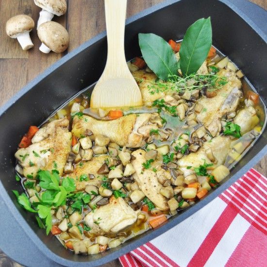 Rezeptbild: In Bier geschmortes Hühnchen