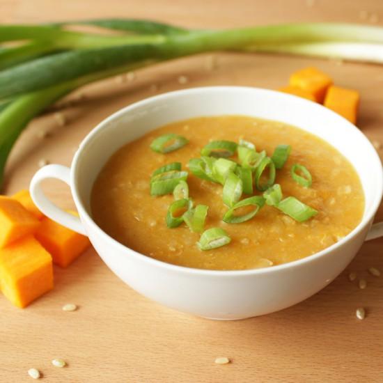 Rezeptbild: Butternuss Kürbis Congee mit Miso
