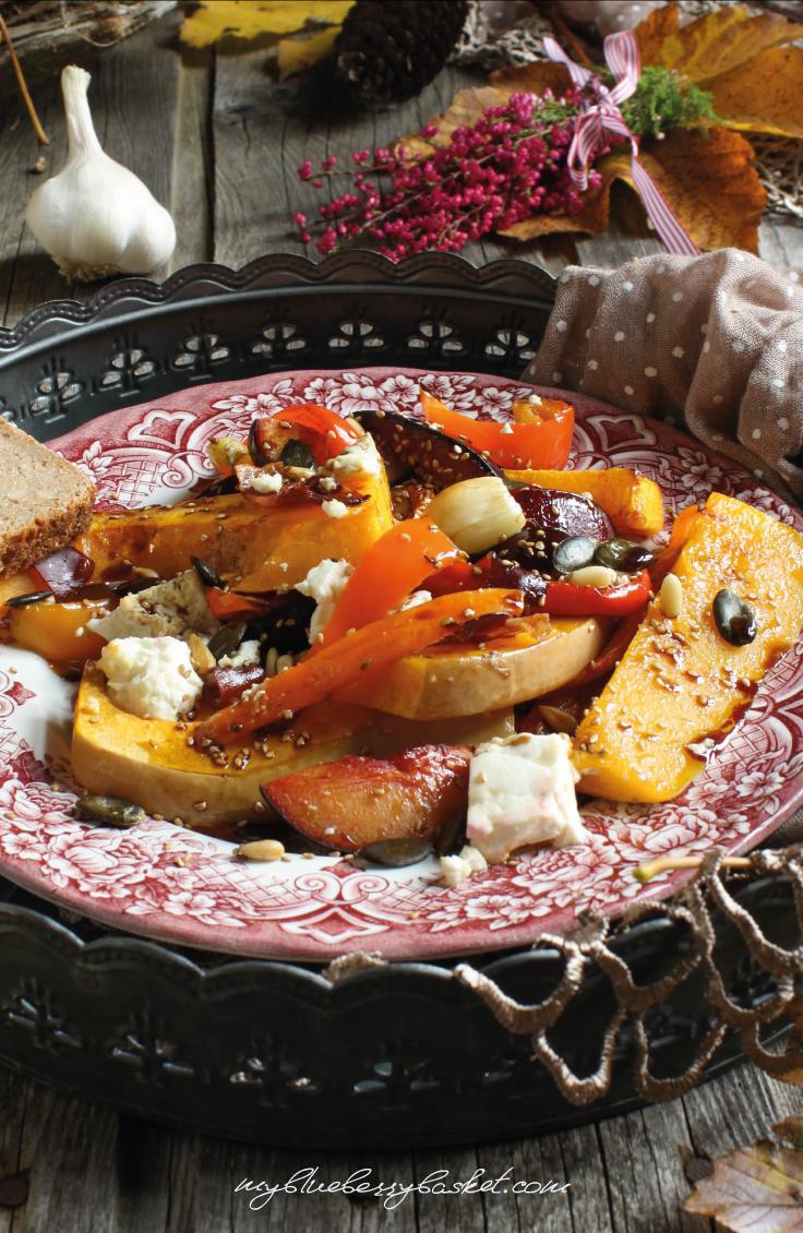 Rezeptbild: Warmer Kürbissalat mit Feta