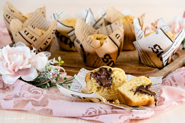 Rezeptbild: Vanillemuffins mit Nougatkern