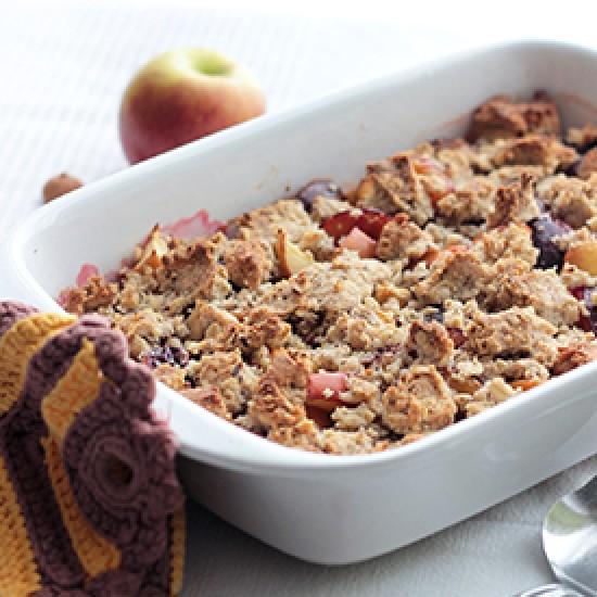 Rezeptbild: Zwetschgen-Apfel-Crumble