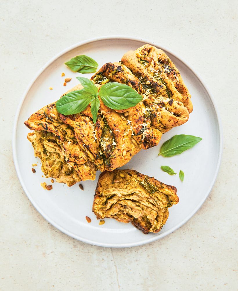 Rezeptbild: Grünes Pesto-Zupfbrot