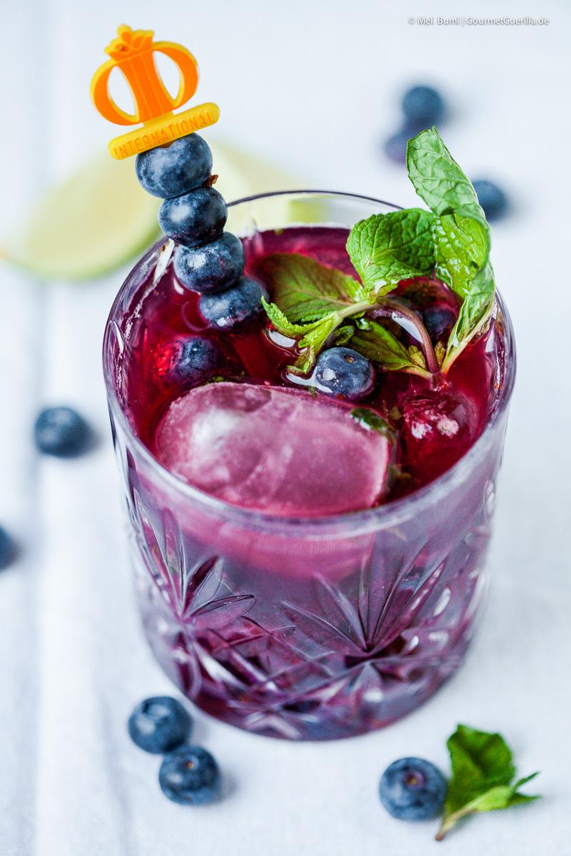 Rezeptbild: {Low Carb} Virgin Blaubeer Aronia Mojito. Ein gesunder Mocktail ohne Alkohol.