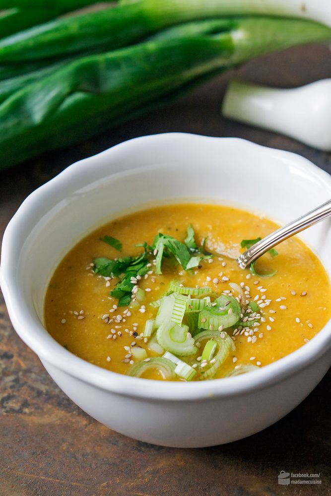 Rezeptbild: Rote Linsensuppe mit Süßkartoffeln