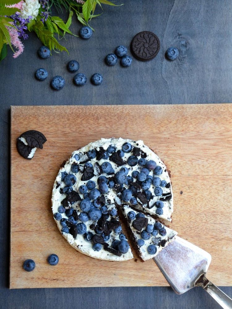 Rezeptbild: Oreo Heidelbeer Torte mit Topfencreme