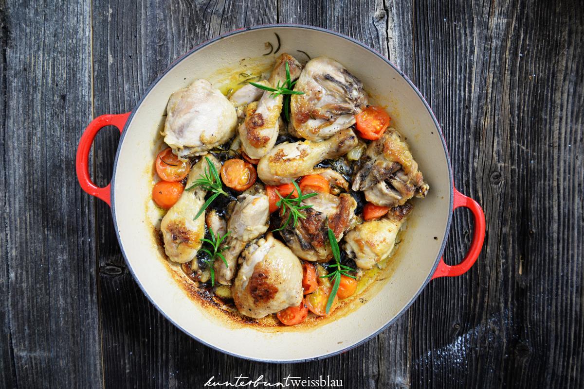 Rezeptbild: Hähnchenpfanne mit Knoblauch und Rosmarin