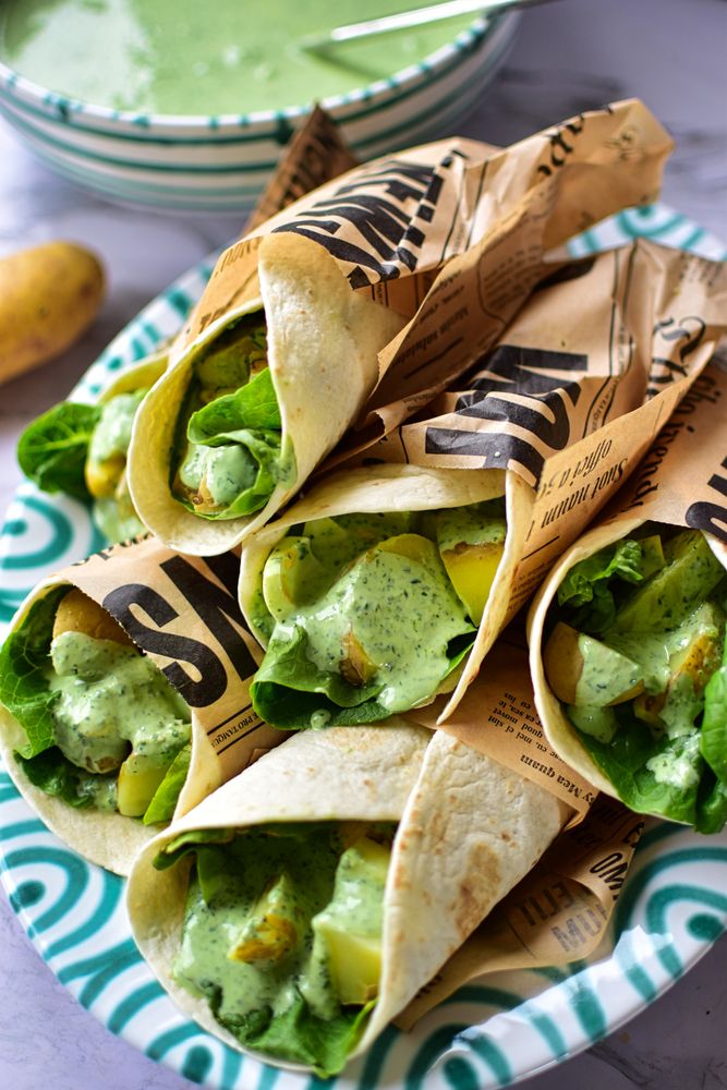 Rezeptbild: Frankfurter grüne Soße Wraps