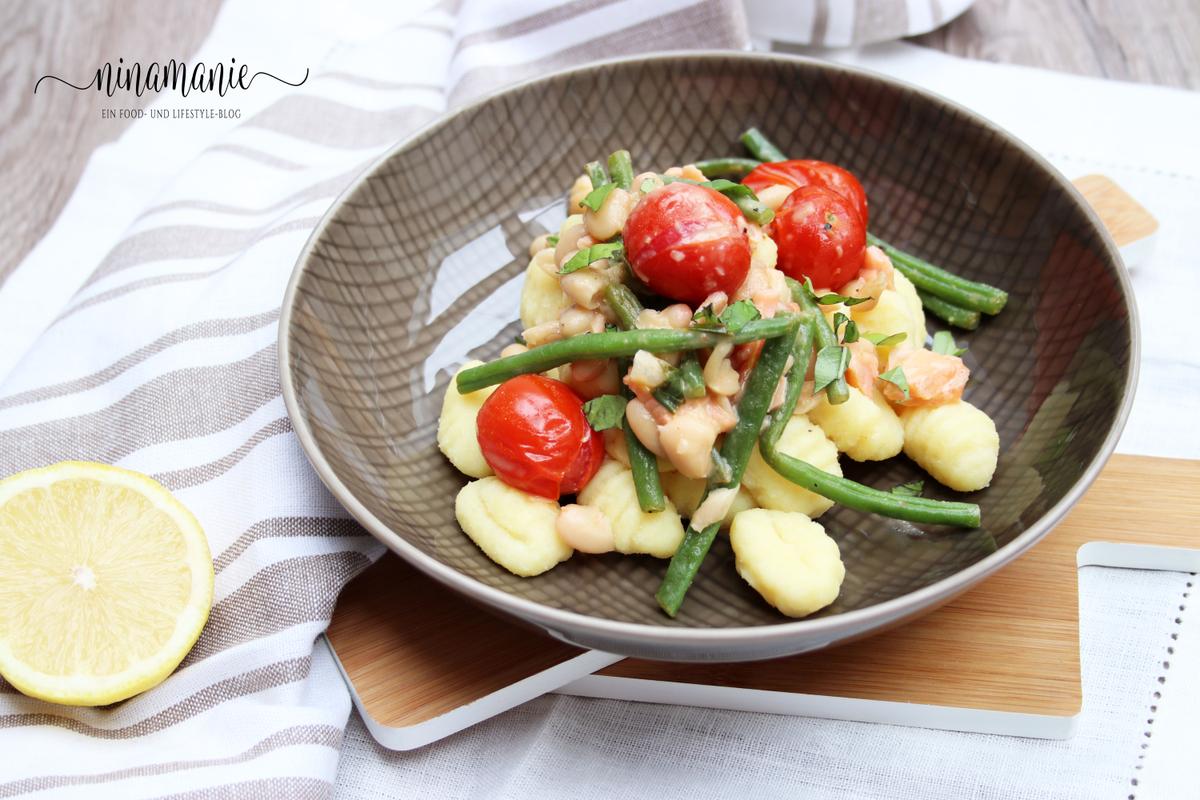Rezeptbild: Gnocchi mit Bohnen, geschmolzenen Tomaten und Bohnen