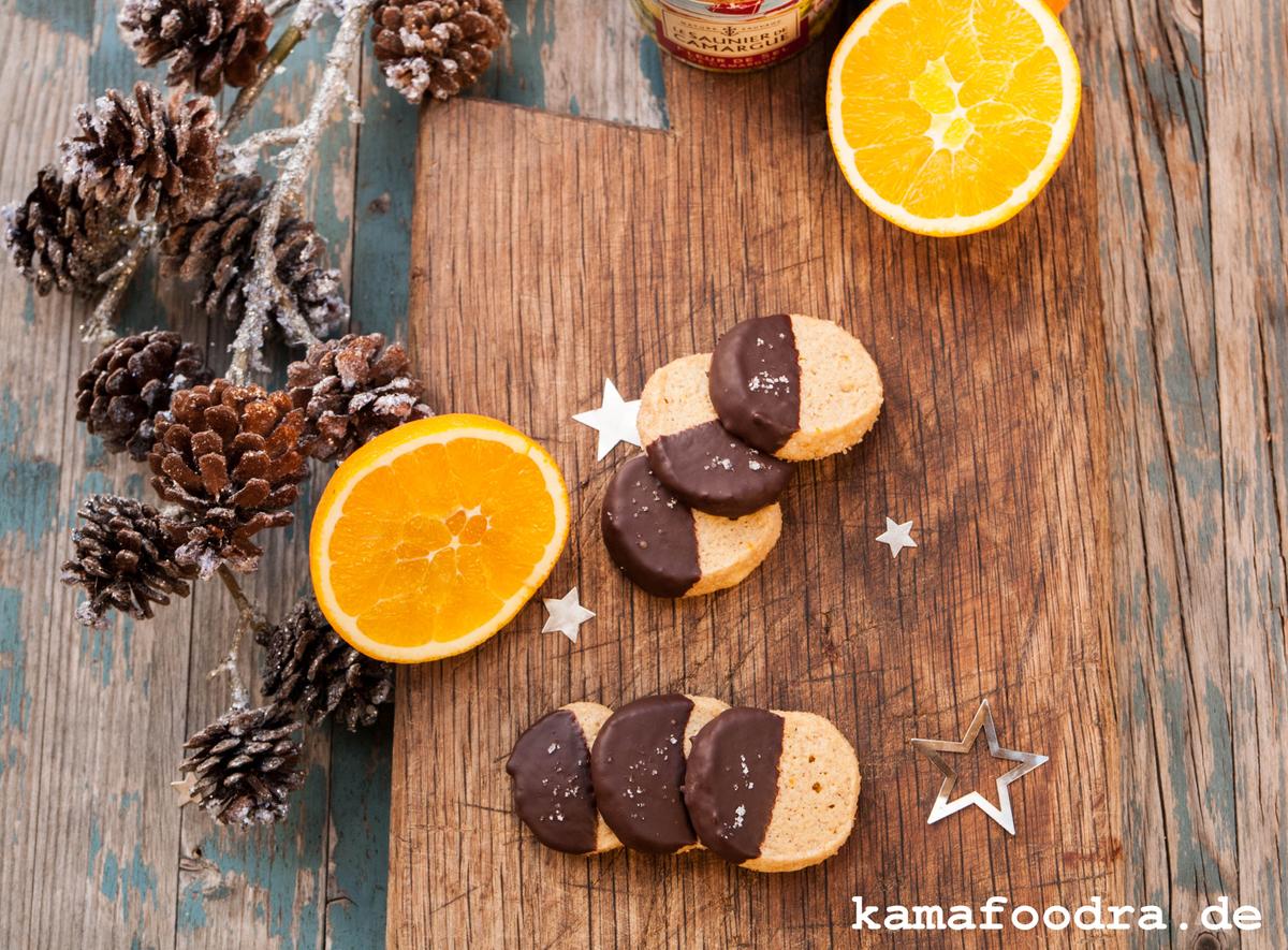 Rezeptbild: Orangentaler mit Zimt, dunkler Schokolade und Fleur de Sel