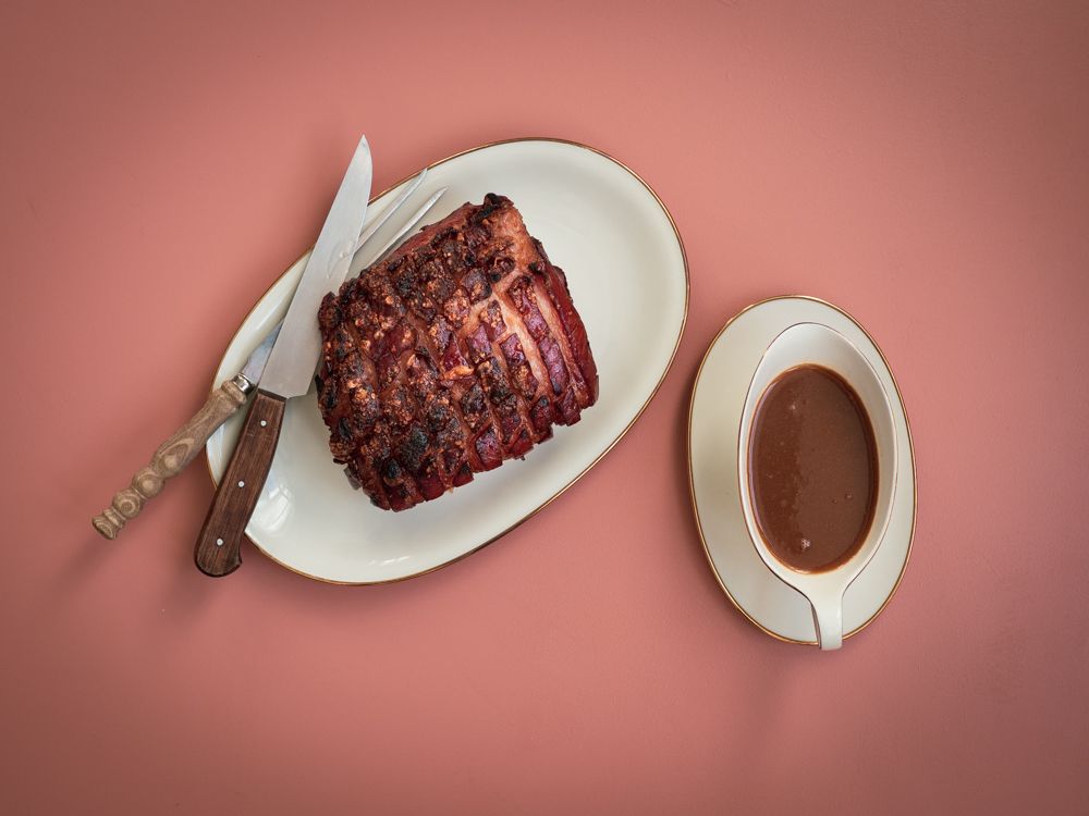 Rezeptbild: Schweinekrustenbraten mit Dunkelbiersauce