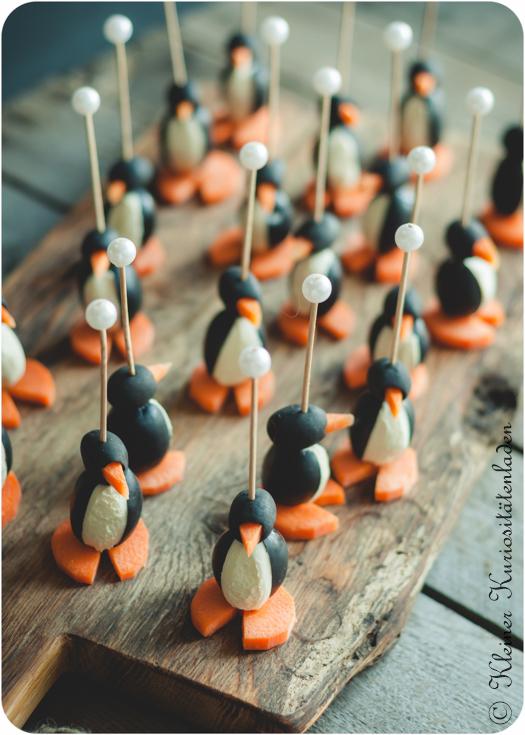 Rezeptbild: Olivenpinguine mit Frischkäse