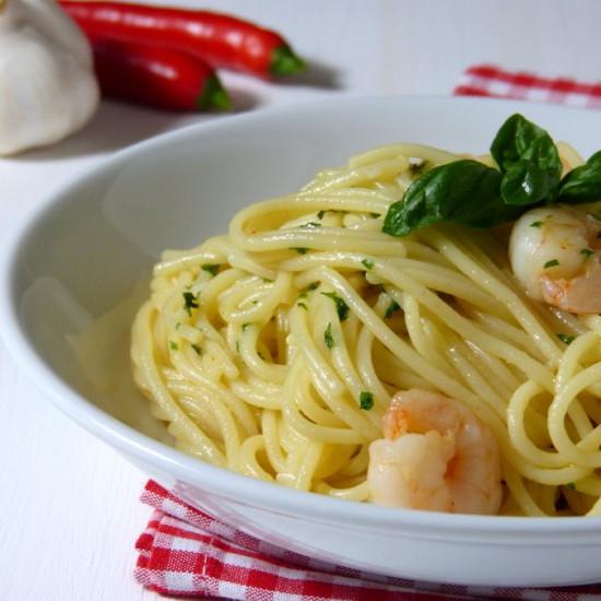 Rezeptbild: Spaghetti aglio e olio con scampi