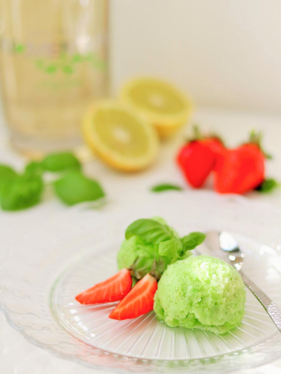 Rezeptbild: Basilikum-Gin-Sorbet