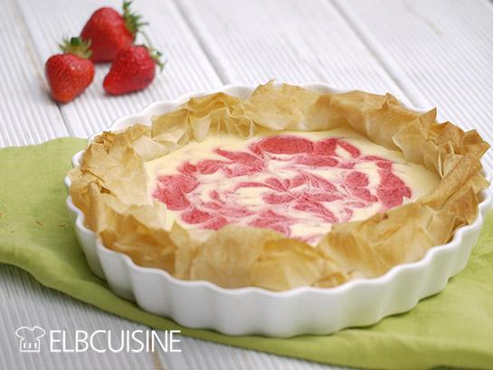 Rezeptbild: Crispy Strawberry-Cheesecake mit Swirl
