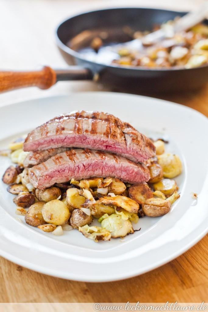 Rezeptbild: Bratkartoffeln & Flank Steak