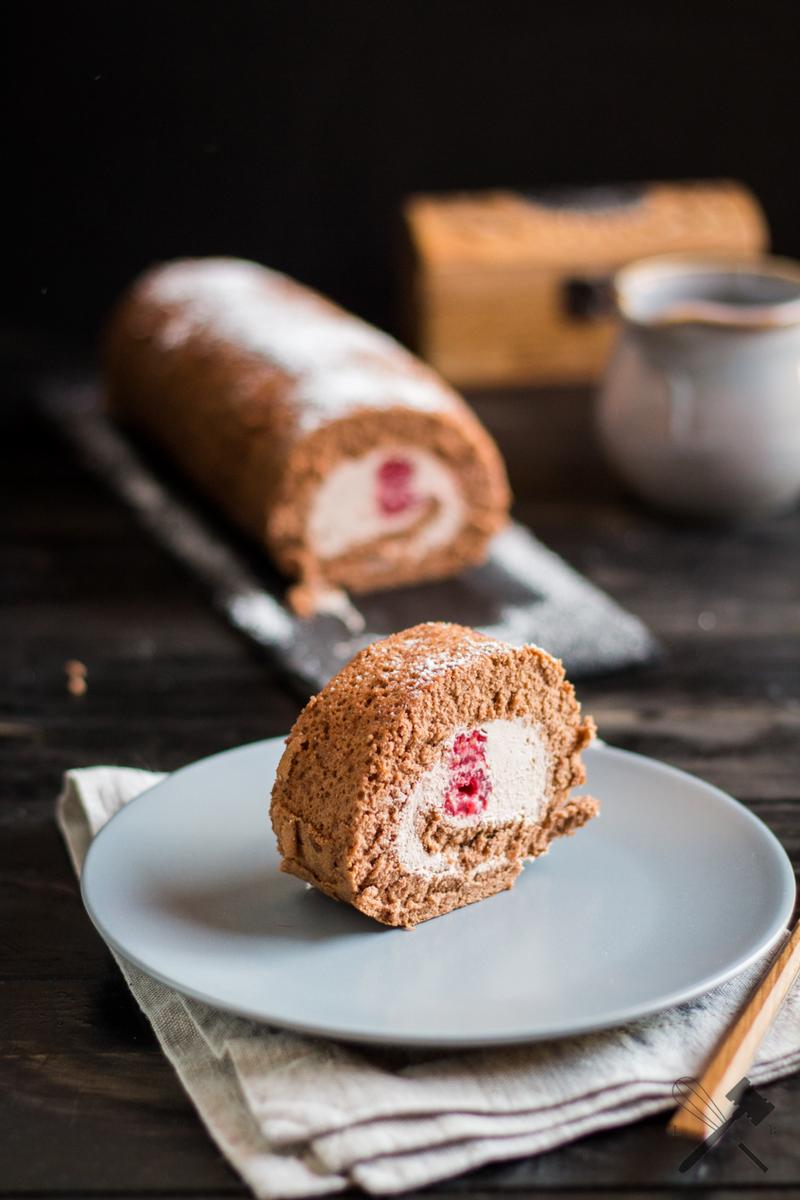 Rezeptbild: Schokoladen Himbeer Roulade