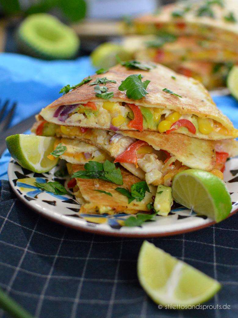 Rezeptbild: Bunte Chicken Quesadillas