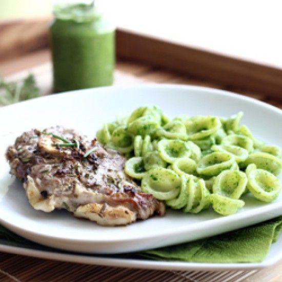 Rezeptbild: Lammkotelett mit Rucolapesto