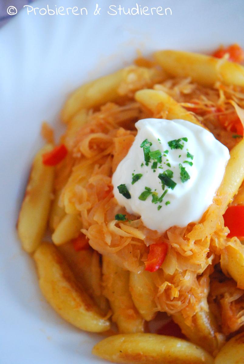 Rezeptbild: Schupfnudeln mit Paprika-Sauerkraut
