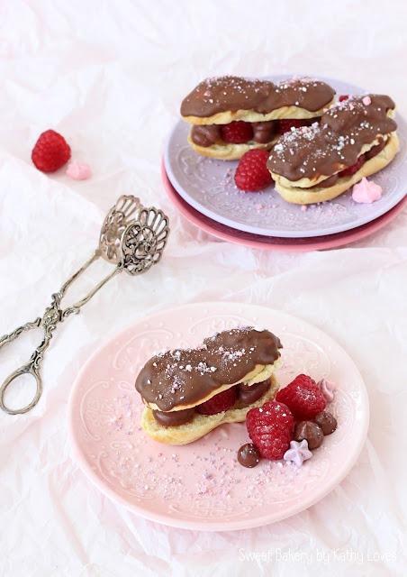 Rezeptbild: Himbeer Schokoladen Eclairs