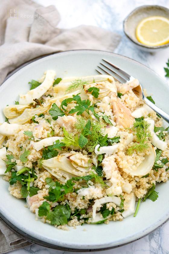 Rezeptbild: Fenchelsalat mit Forelle und Quinoa