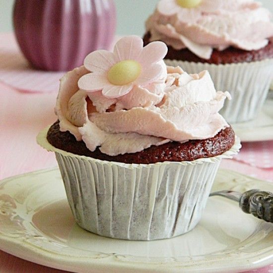 Rezeptbild: Himbeeren red velvet Cupcakes