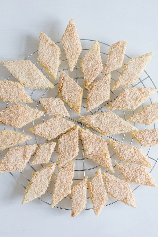Rezeptbild: Polenta-Zitronen-Kekse mit Kokosdecke