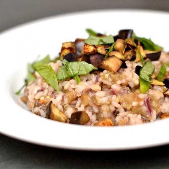 Rezeptbild: Zitronen-Auberginen-Risotto