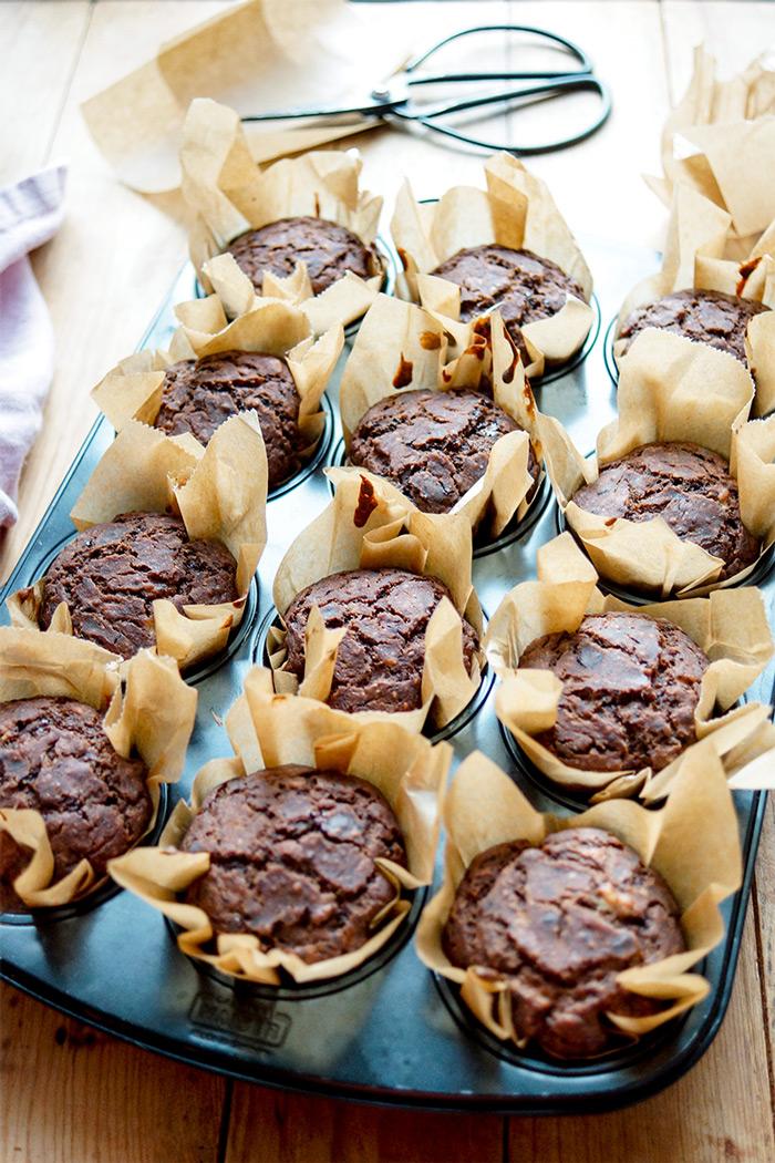 Rezeptbild: Schoko-Muffins mit Banane (glutenfrei und vegan)