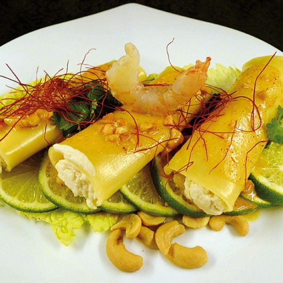 Rezeptbild: Cannelloni mit Garnelenfüllung und Cashew-Sauce