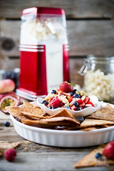 Rezeptbild: Süße Tortilla Chips mit Früchtesalsa