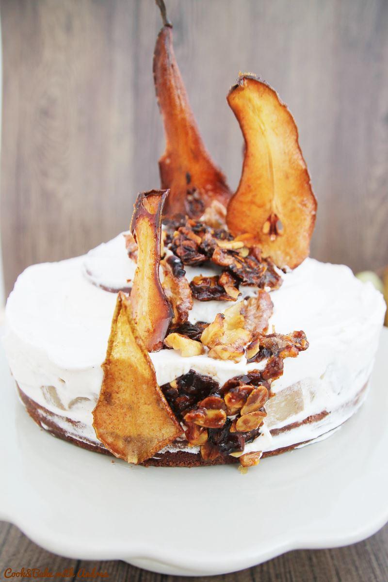 Rezeptbild: Bratbirnetorte mit Mandelknusper