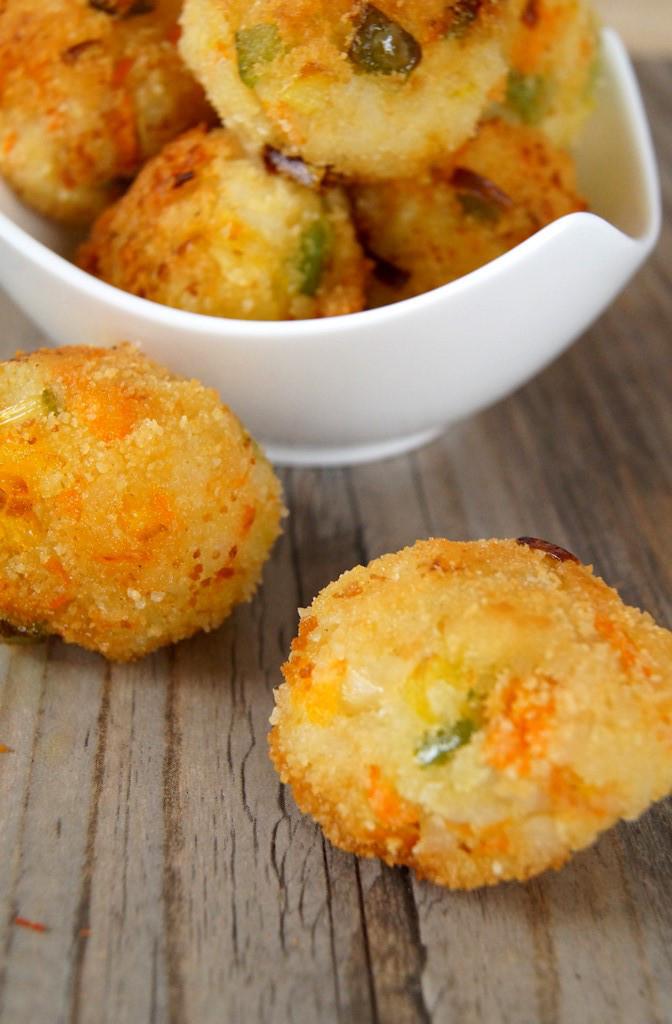 Rezeptbild: würzige Gemüse Reis Bällchen 